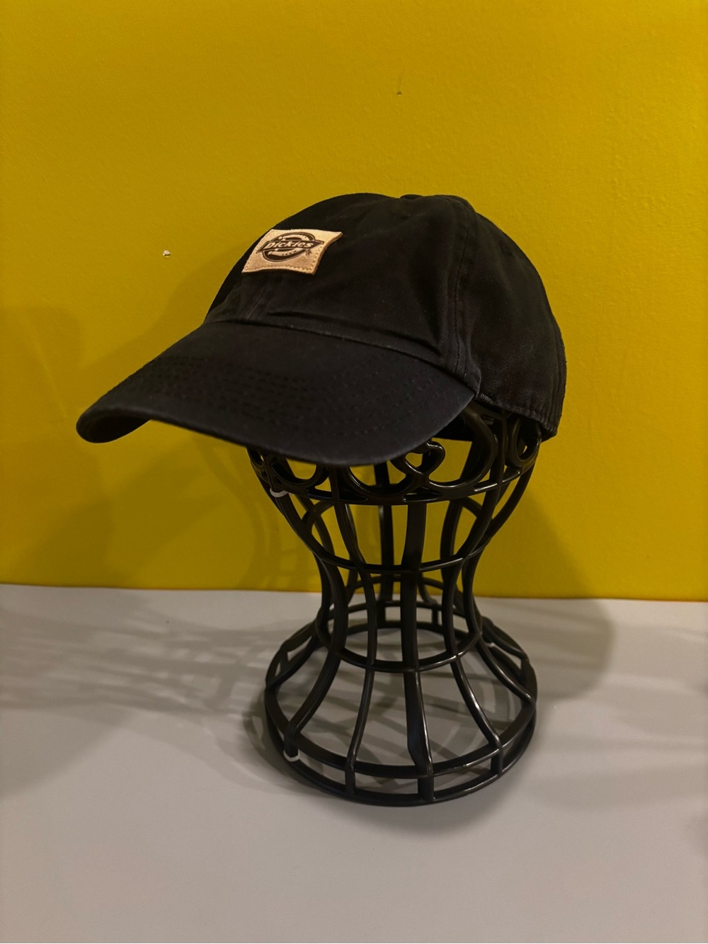 Dickies Black Cap with Tan Patch Logo0614
